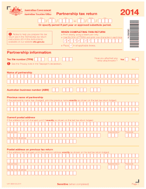 Partnership Tax Return 2014
