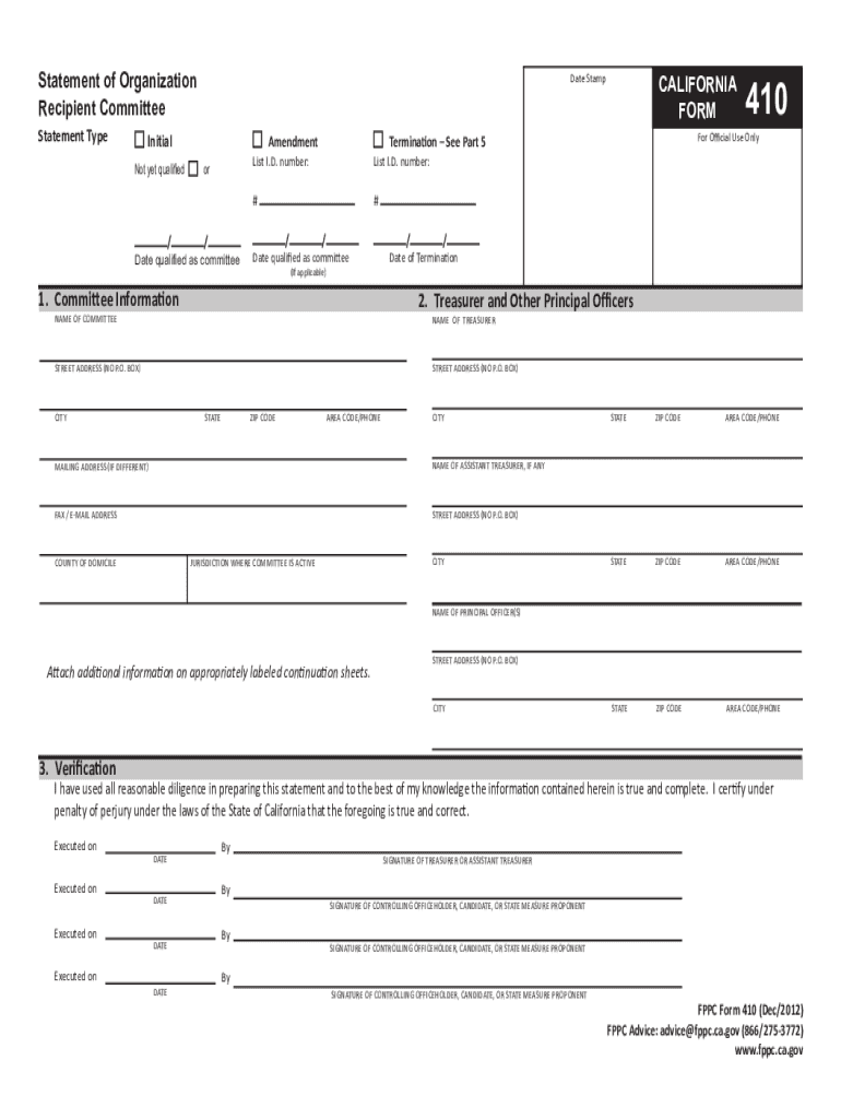Form 410 Fill Out Sign Online DocHub
