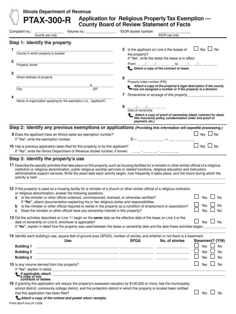 ptax 300 r 2009 form Preview on Page 1.