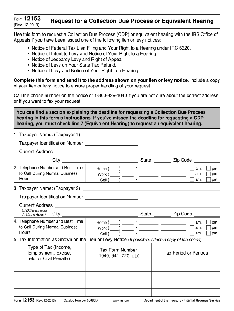 irs form 12153 Preview on Page 1