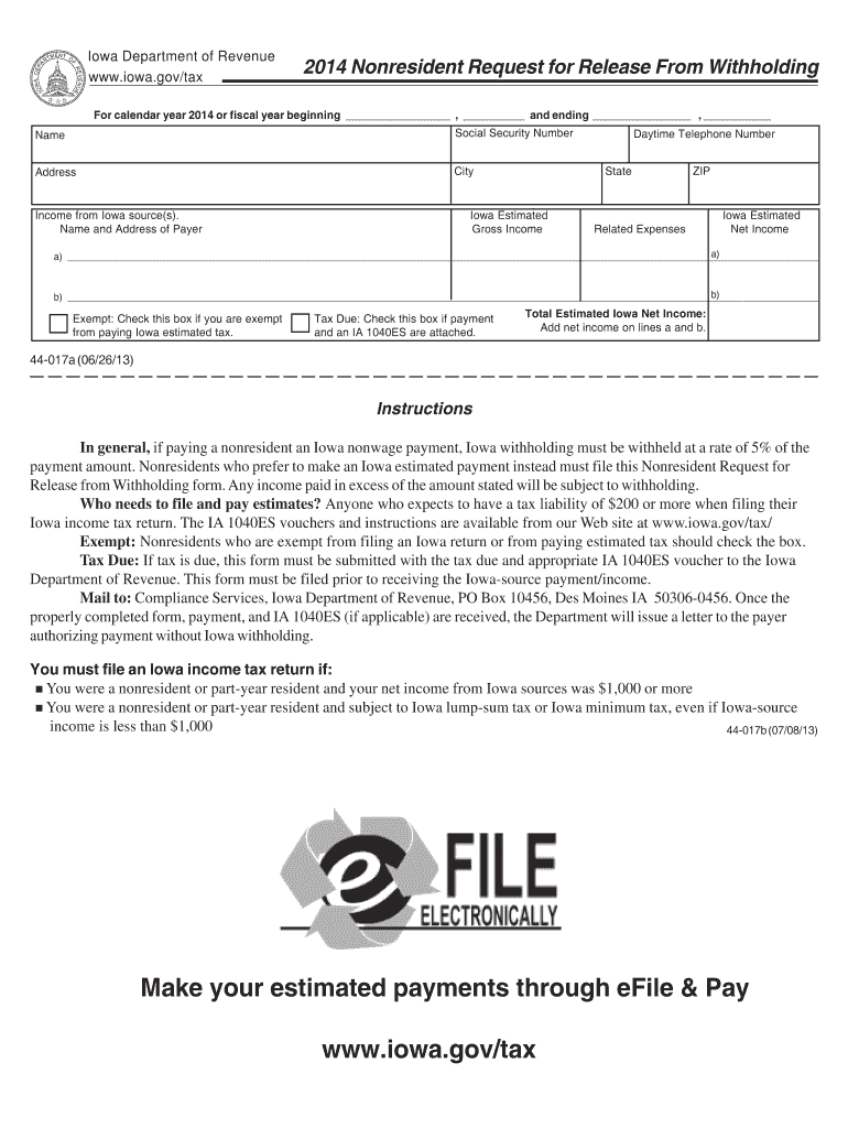 2012 ia 1040es 2014 form Preview on Page 1