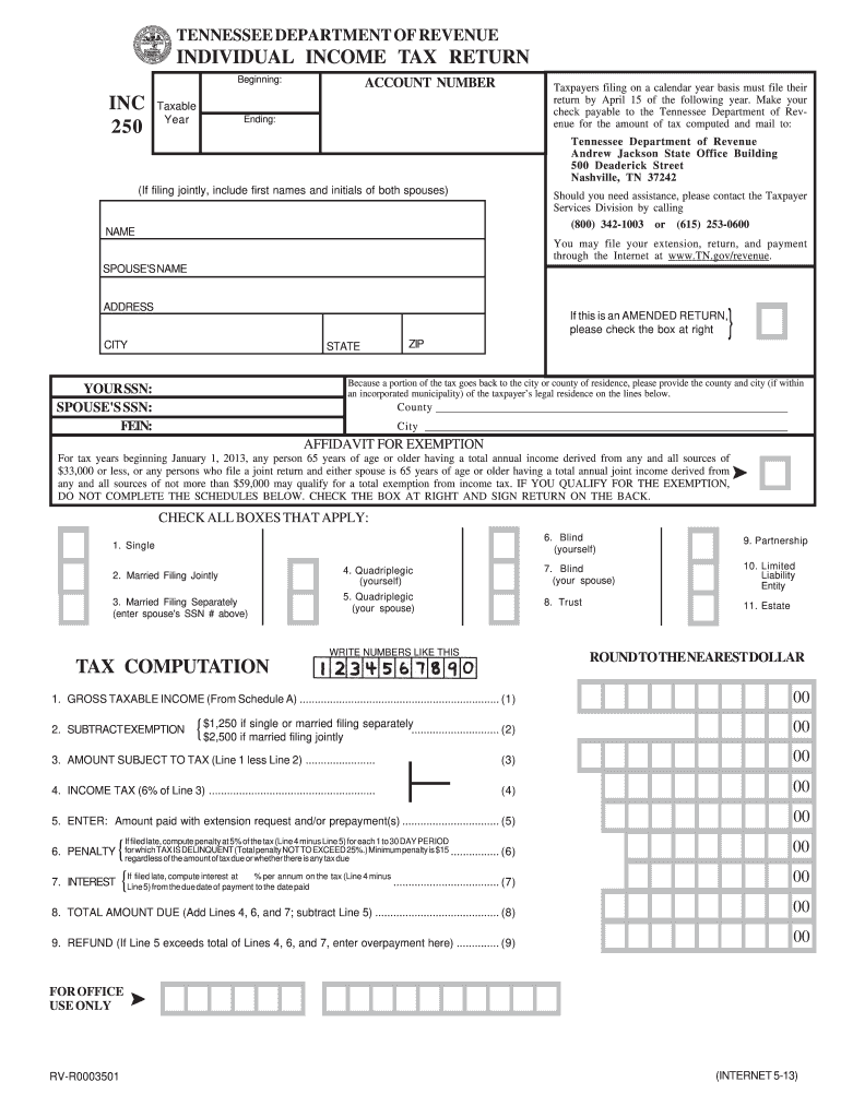 tn form 2013 Preview on Page 1