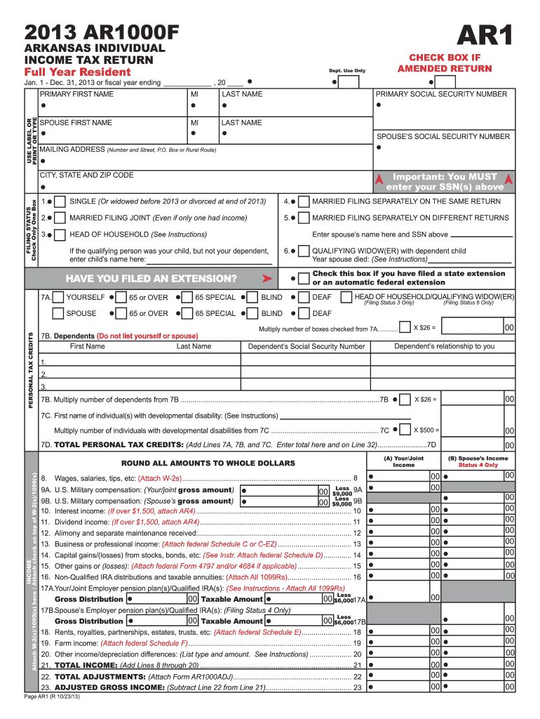 2013 arkansas form Preview on Page 1.