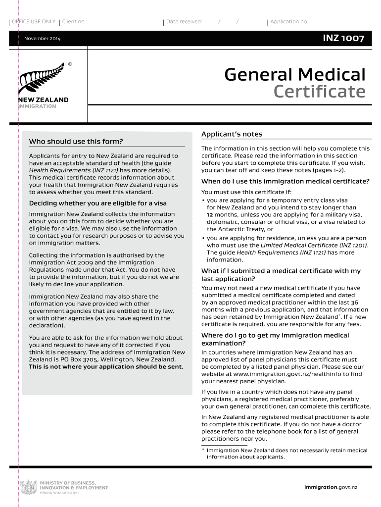 medical certificate nz template Preview on Page 1