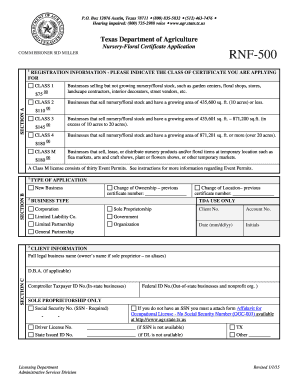 2015-2020 Form TX TDA RNF-500 Fill Online, Printable ...