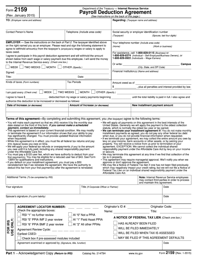 form 2159 Preview on Page 1