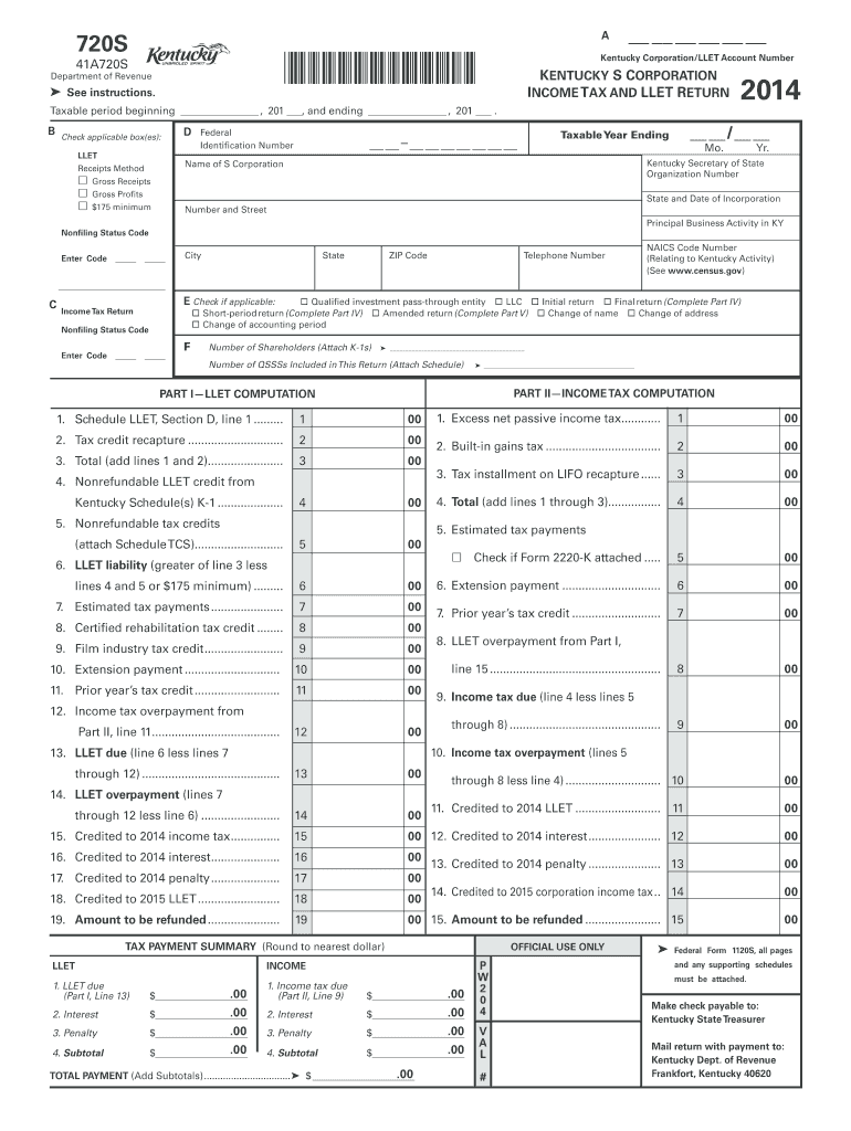 kentucky 720s 2014 form Preview on Page 1