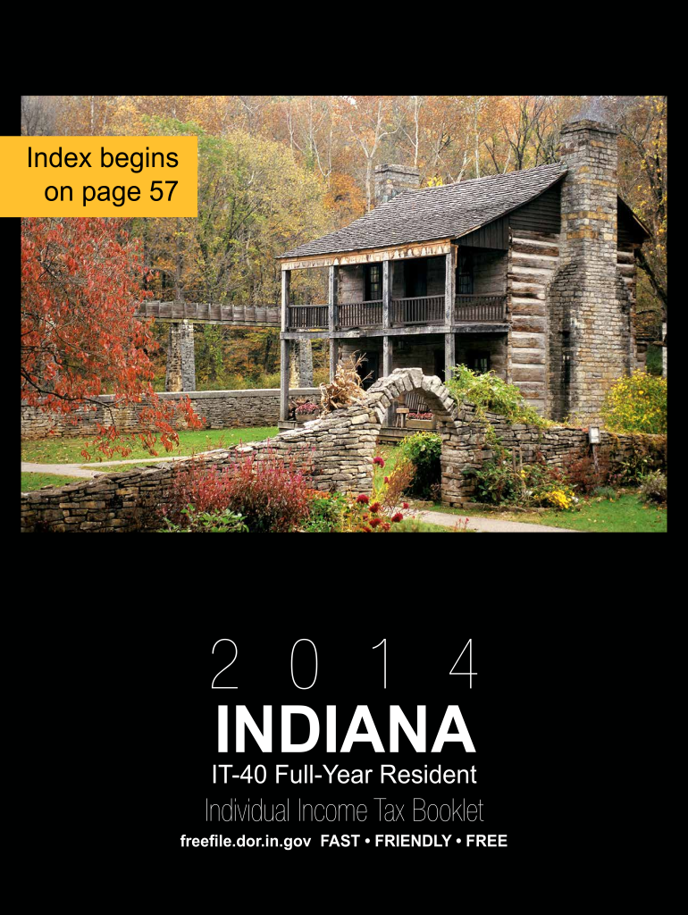 it 40 indiana tax booklet 2011 2014 form Preview on Page 1