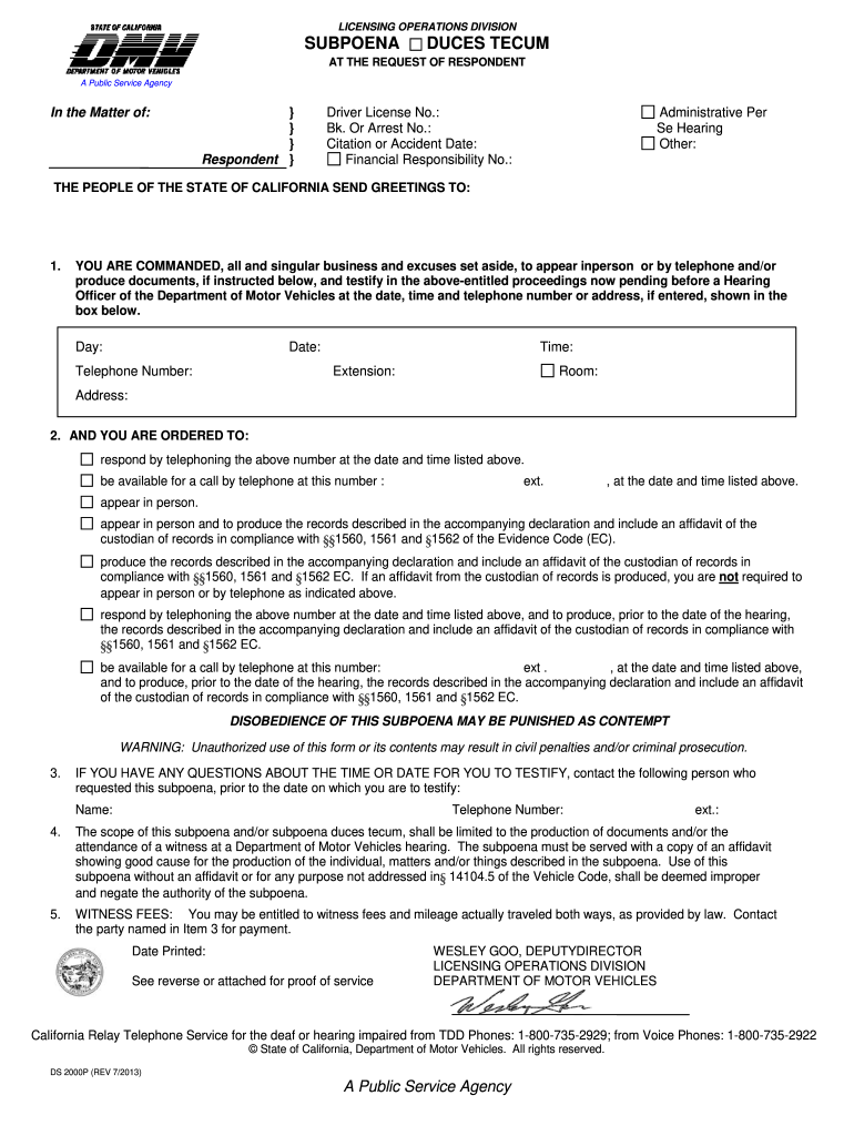 how to subpoena dmv records Preview on Page 1