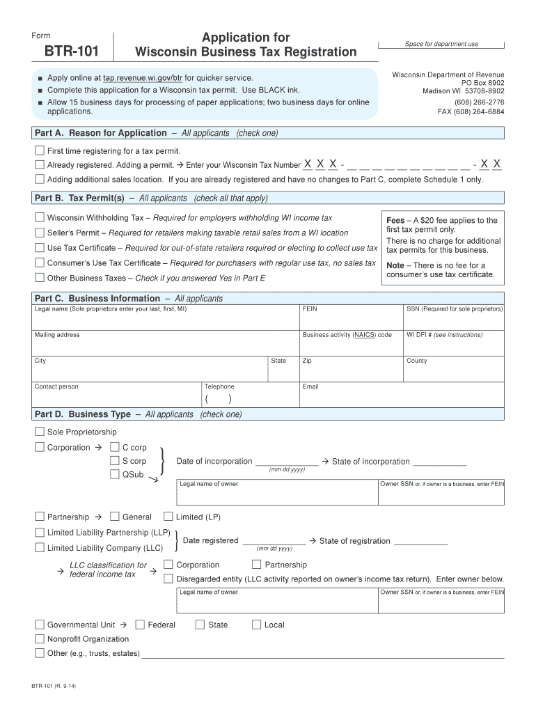 wisconsin business tax registration Preview on Page 1.