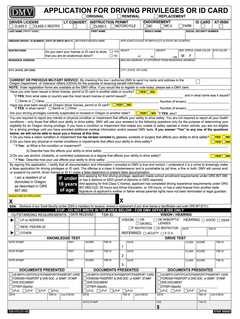 Replacement Id Card Oregon