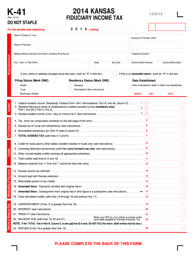 k 41 form 2014-2018 Preview on Page 1