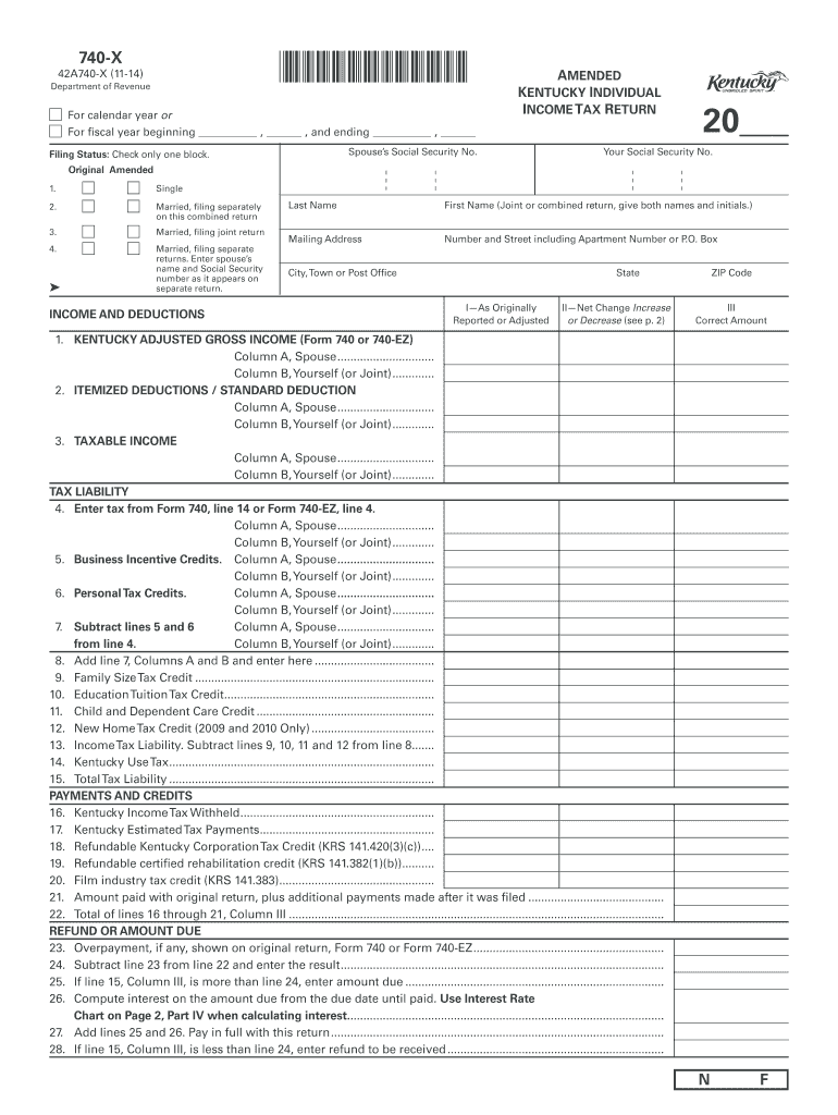 2014 ky 740x form Preview on Page 1