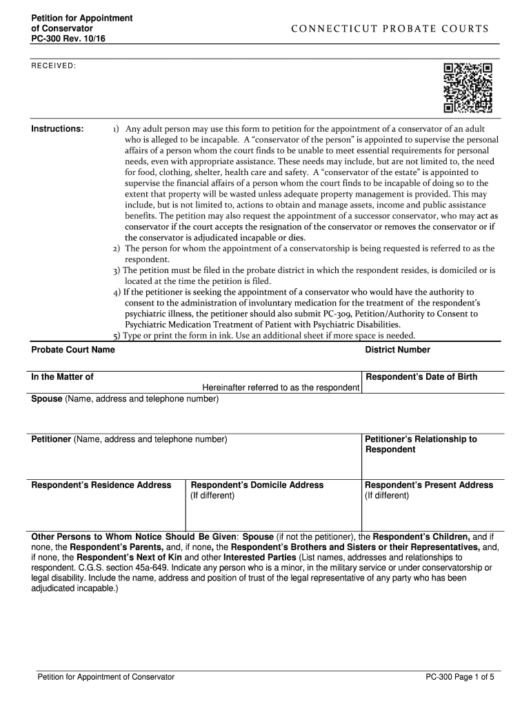 ct conservatorship forms Preview on Page 1