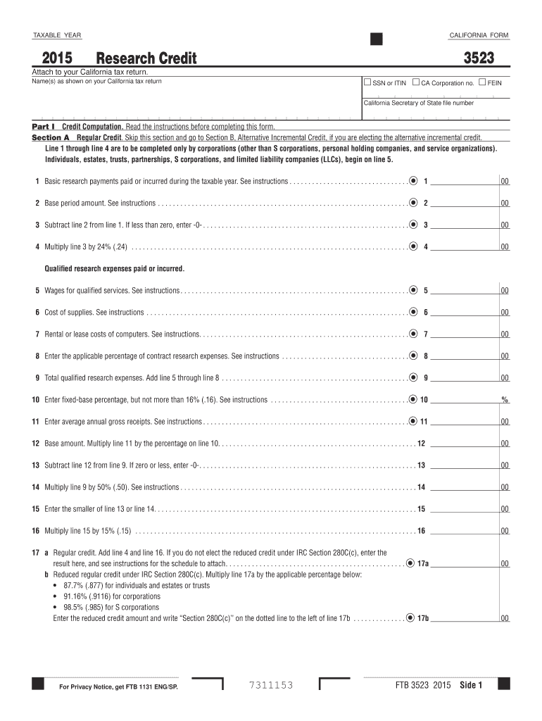 california form credit 2015 Preview on Page 1