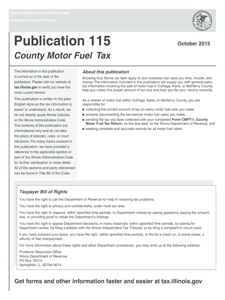 Publication 115 County Motor Fuel Tax - Illinois Department of ... - revenue state il Preview on Page 1