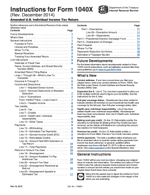 Instructions for Form 1040X (Rev. January 2016) - IRS.gov - irs