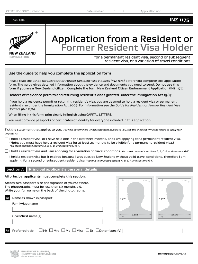 NZ INZ 1175 2016 2022 Fill And Sign Printable Template Online US Legal Forms