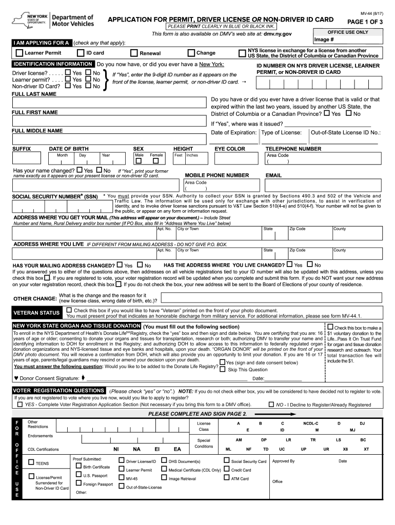 Application To Replace New York Id Fill Out Sign Online DocHub