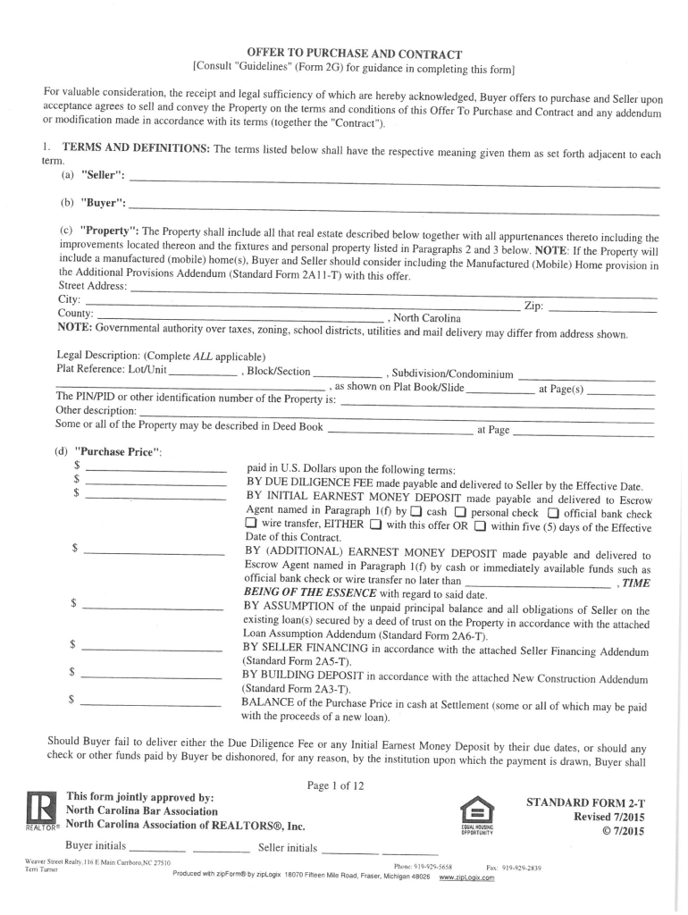 NCBA Standard Form 2T 20152021 Fill and Sign Printable Template