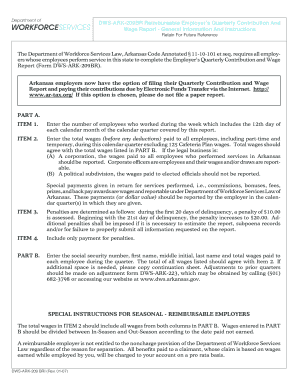 Arkansas Employer Quarterly Contribution and Wage Report