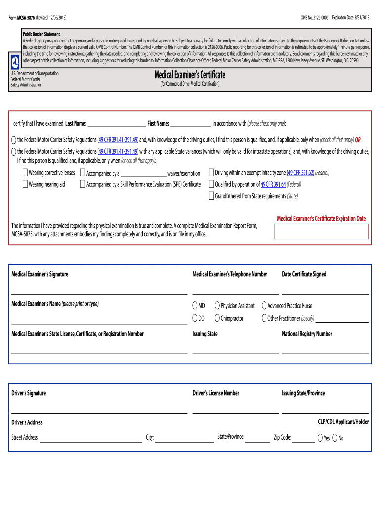 2015 Form MCSA5876 Fill Online, Printable, Fillable, Blank PDFfiller