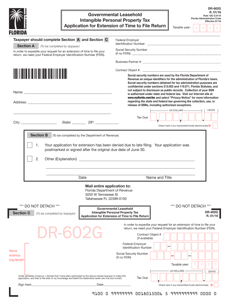 florida intangible personal extension Preview on Page 1