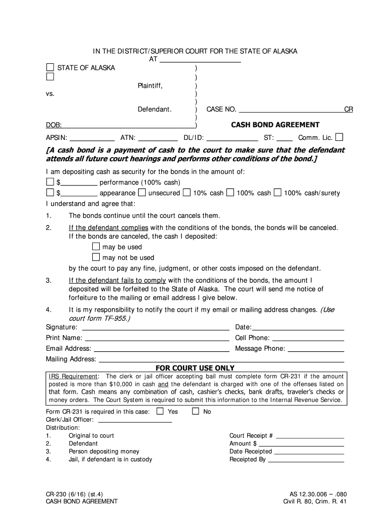 CR-230 - Alaska Court Records - State of Alaska Preview on Page 1