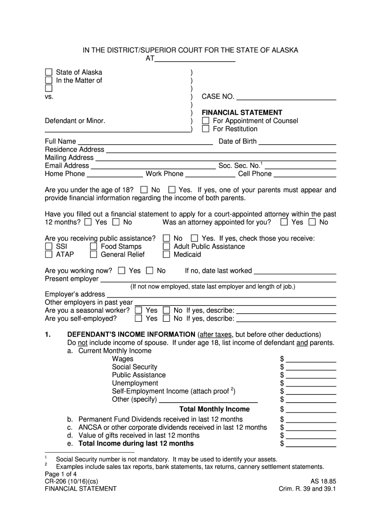 alaska cr206 financial Preview on Page 1