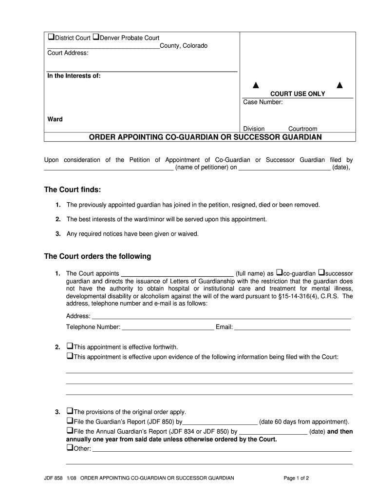 form jdf 858 Preview on Page 1