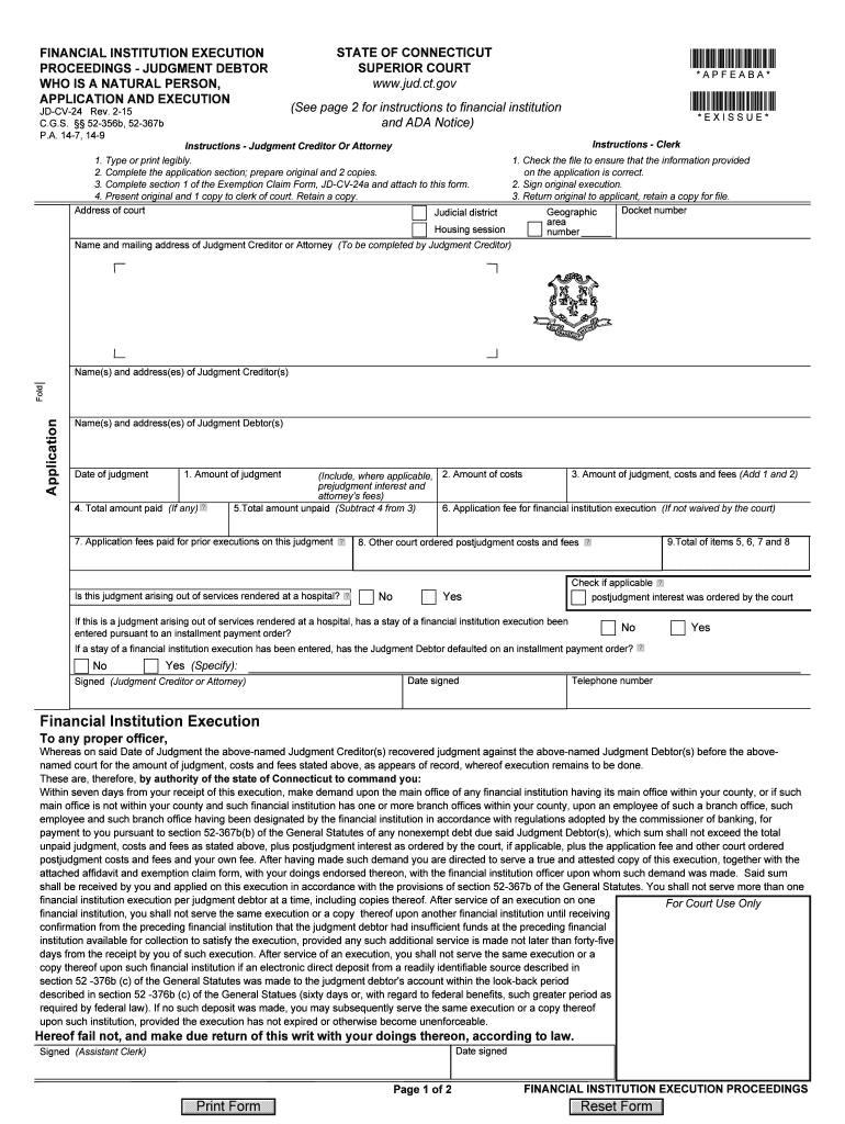 connecticut judgment Preview on Page 1