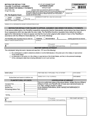 Motion for Default for Failure to Appear