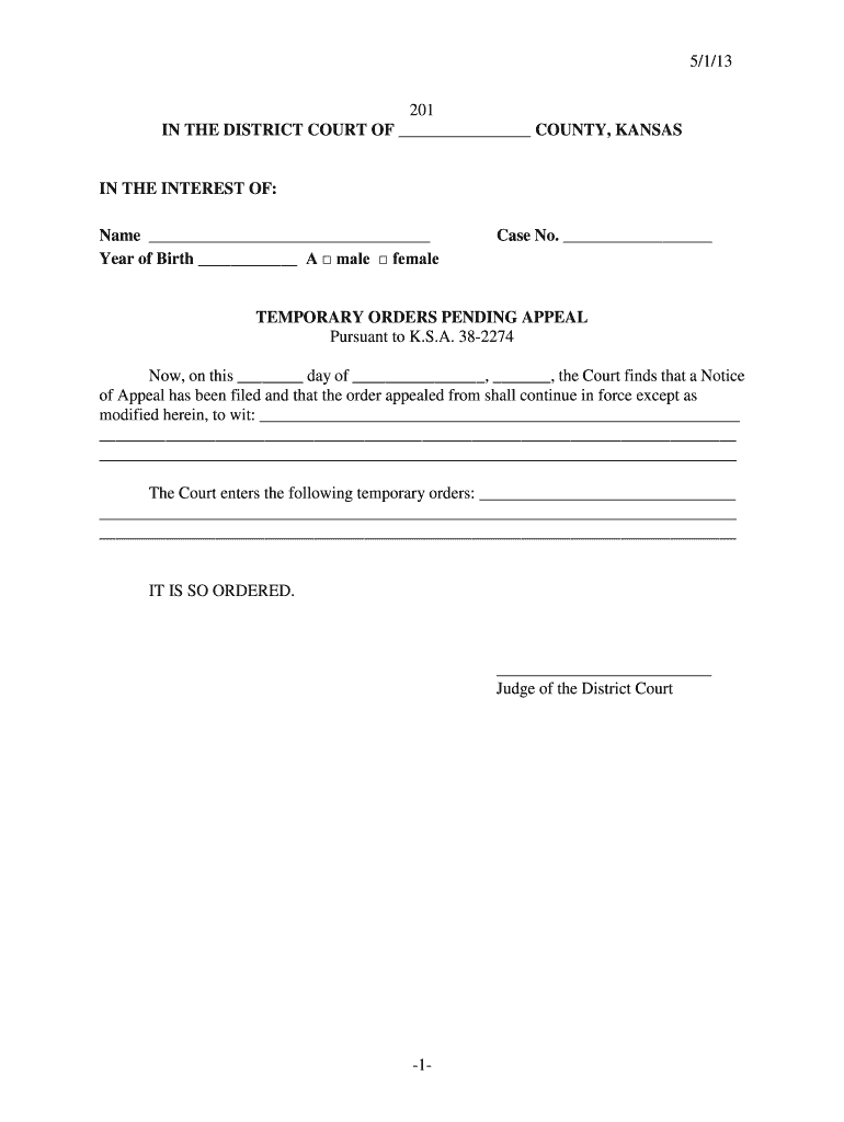 5 1 13 -1- 201 IN THE DISTRICT COURT OF - Kansas Judicial Council - kansasjudicialcouncil Preview on Page 1