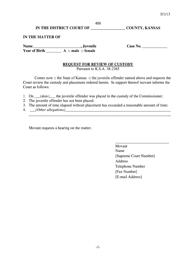 kansas custody 400 Preview on Page 1