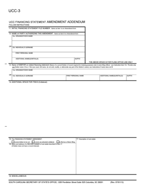 UCC-3 Financing Statement Amendment Addendum