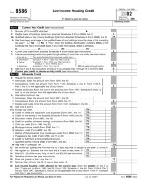 Form 8586 Low-Income Housing Credit
