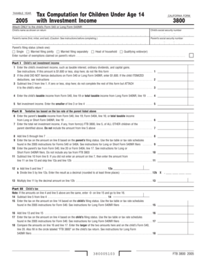 California Form 3800