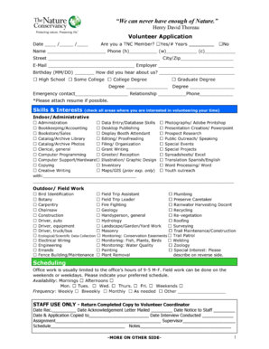 Volunteer Application Form