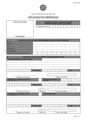 SAPS 520(d) Firearm Compensation Application