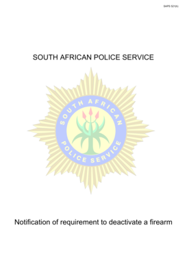 South African Police Service Firearm Deactivation Notification