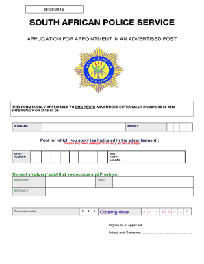 South African Police Service Application Form