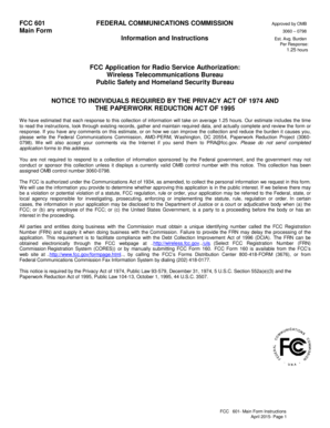 FCC 601 Application for Radio Service Authorization