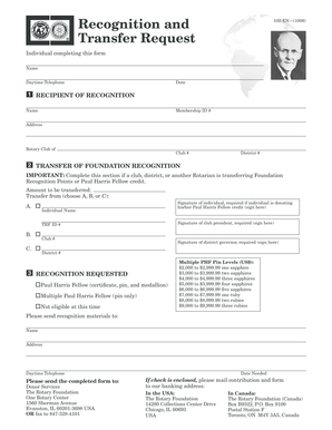 Rotary Foundation Recognition Transfer Request