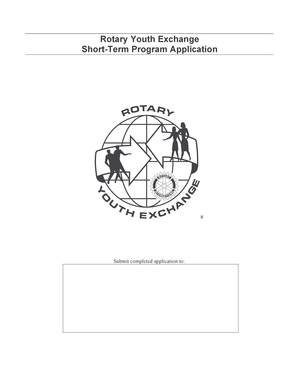 Rotary Youth Exchange Short-Term Program Application