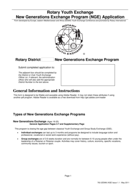 Rotary Youth Exchange Application