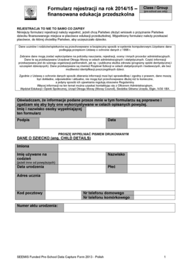 Scottish Pre-School Registration Form
