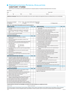 Preparticipation Physical Evaluation Form