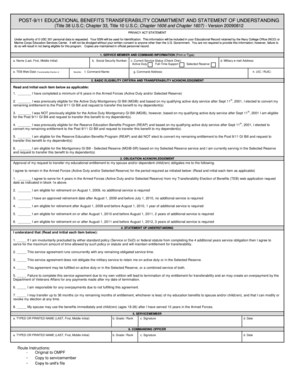 Post-9/11 GI Bill Transferability Commitment Form