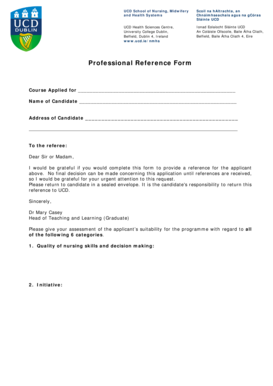 Professional Reference Form