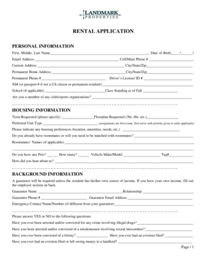 Rental Application Form